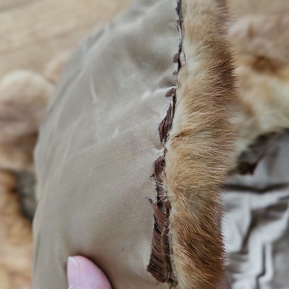 Vintage real mink shawl wrap with pockets S/M/L - Picture 11 of 14